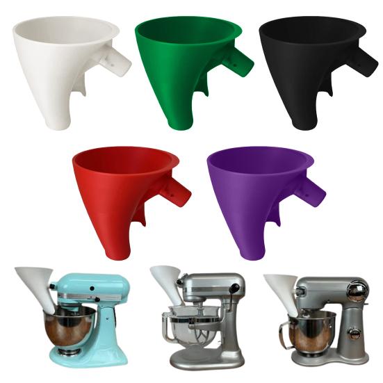 Stand Mixer Funnel for KitchenAid Easy-Pour Funnel Attachment for 5qt Bowl 30 Degree Angled Spout Reduces Spills Splatter-proof Pouring Tools
