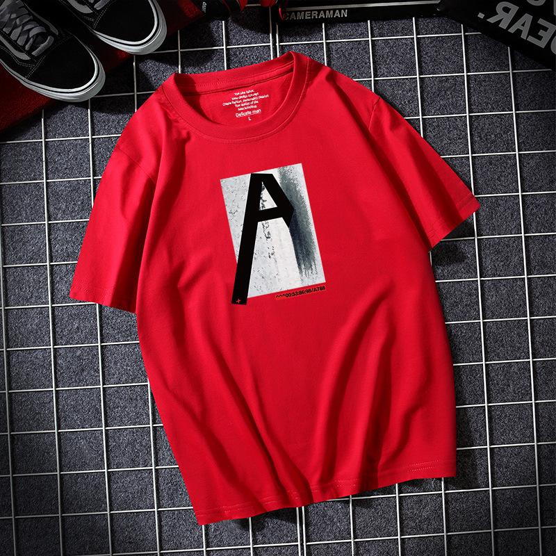 A Large Size Men Short Sleeves T-shirt 100% Cotton Casual Tee Shirt S-6XL