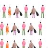 Hand Painted Figurines Tiny People Desktop Ornament Scenery Diorama Sitting Standing Figures Sand