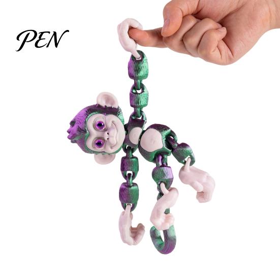 Small Collectible Monkey Figures 3D Printed Articulated Fidget Toy, Movable Joints Animal Toy Stress Relief Sensory Toys for Kids Adults, Creative