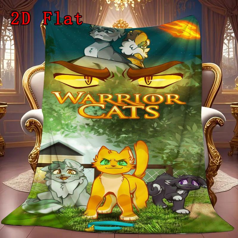 Manta de Flanela com Padrão Plano 2D do Filme Warrior Cats Alta Qualidade Para Todas as Estações Calor e Conforto Perfeita para Presentes de Natal.P260914576