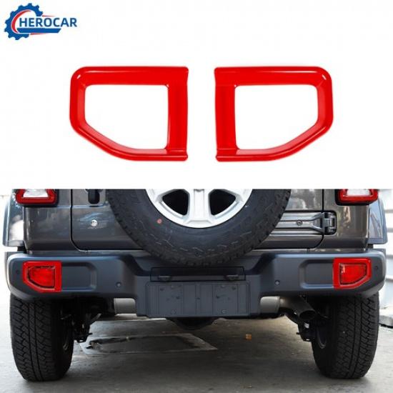 

Rear Bumper Fog Light Lamp Ring Frame Cover Trim for Jeep wrangler JL 2018+ABS