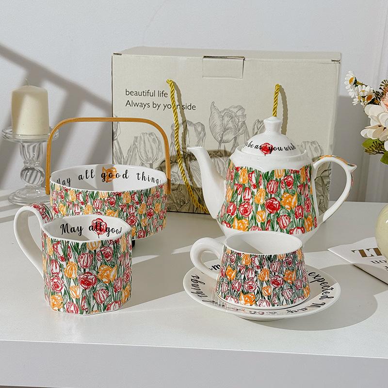 Birthday Gift Teapot Set, Girls Give Girlfriends Afternoon Tea Tableware Ceramic Tea Set, New Wedding Cup Souvenir