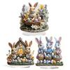 2D Easter Colorful Bunny Ornament Acrylic Desktop Rabbit Decoration Cute Cartoon Bunny Fireplace Bookshelf Home Decor 2025