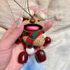 Handmade Fruit Shell Rattle with Scarf Bow and Bear Pendant