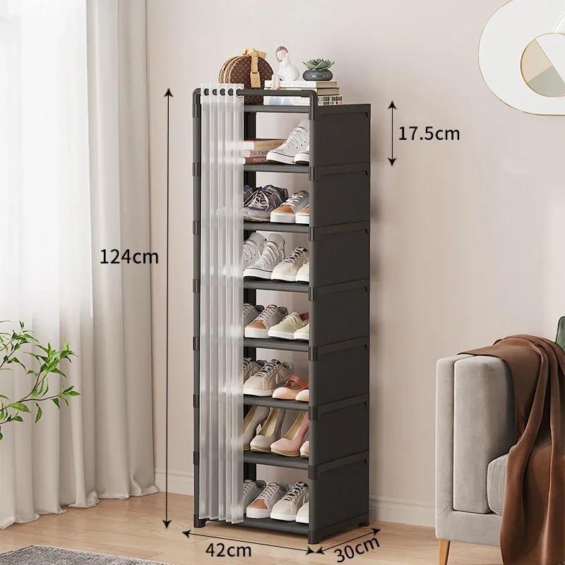 Multi Layer Dustproof Shoe Rack For Indoor Door Entryway Footwear Storage Shelf Household Home Daily Storage Organizer Frame