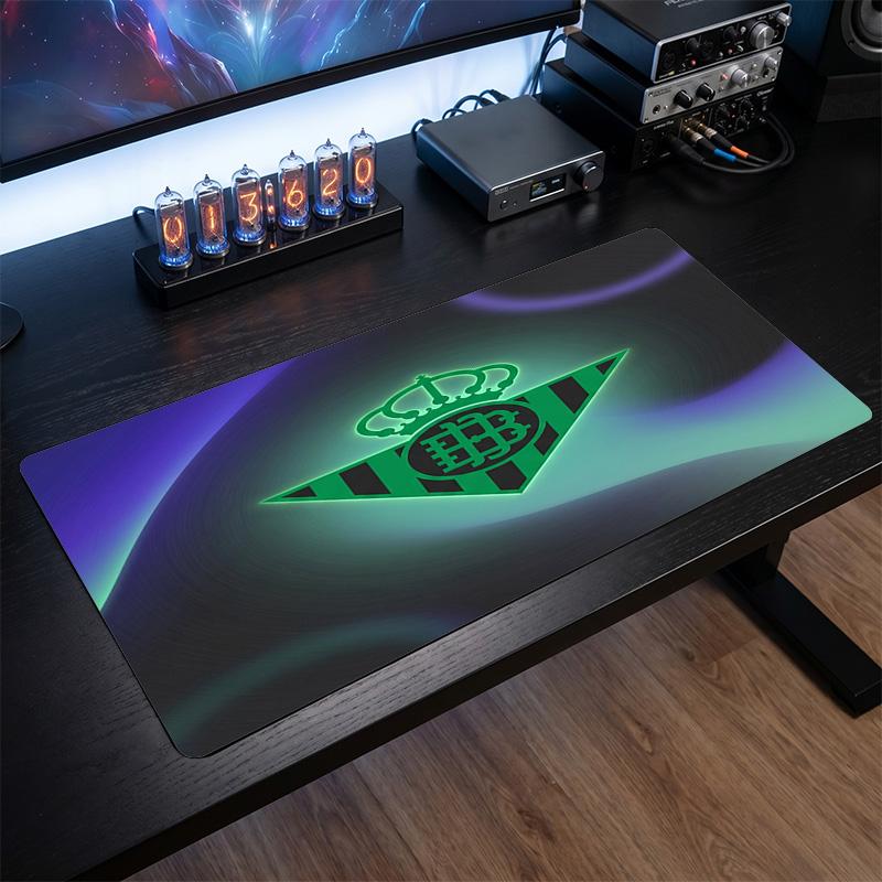 Real Betis Football Print Large Mouse Pad, Anti-Slip Extended Gaming Desk Mat for Office Home