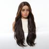 Brown Highlights Synthetic Wigs Hairline Lace Frontal Wave Layered Wigs for Women Ladies Daily Use Natural Wigs Heat Resistant