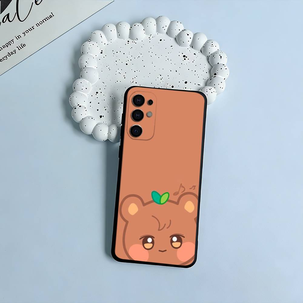 Cute-A-N-I-T-E-E-Z Black Soft Silicone Phone Case for Samsung S25, S24, S21, S22, S23, S30, Ultra, S20, Plus, FE, Lite