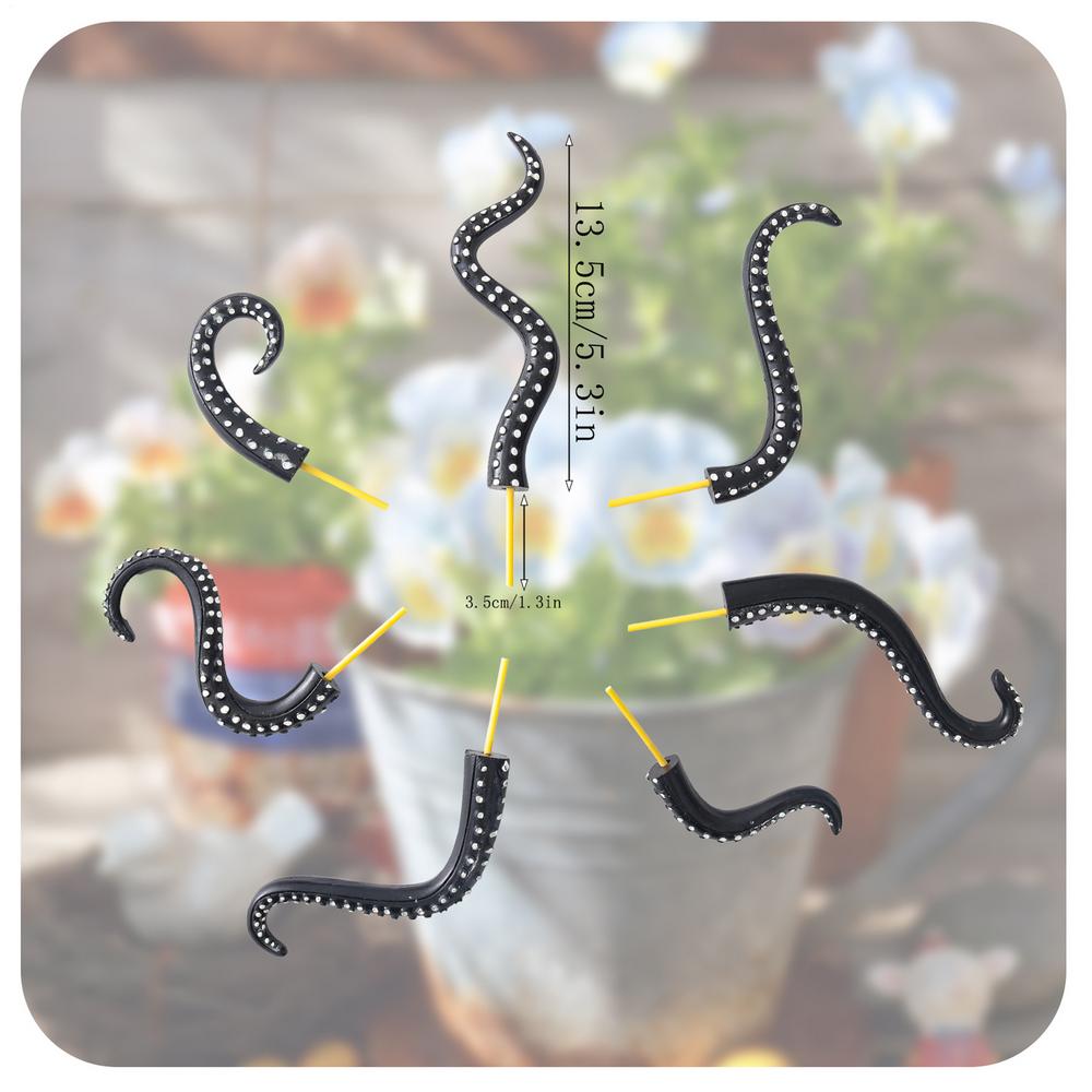 Garden Stakes Octopus Tentacle Stakes Decorative 7 Piece Support Climbing Sticks Glow In the Dark for Lawn Yard Potted Outdoor