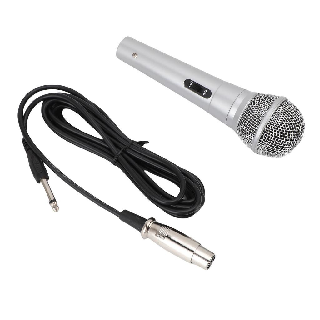 Handheld Wired Microphone 6.5mm Cardioid Dynamic Vocal Mic for Speakers Karaoke Singing Machine Amp Mixer