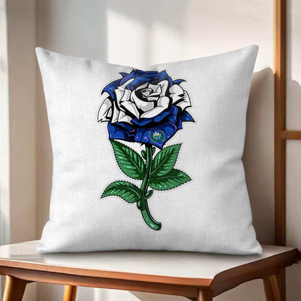 El SSalvador Flag Cushion Cover Natural Linen Organic Fabric DoubleSided Printing Couch Pillow Covers Home Decor