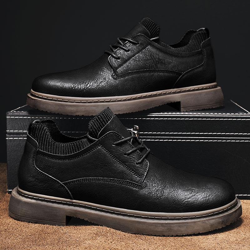 Повседневные кожаные мужские туфли-оксфорды — фото 3