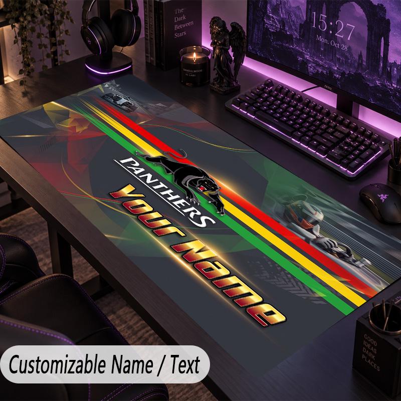 Large Mouse PadPenrith Panthers Custom Name Text Personalized Desk Mat Non Slip Gaming Pad