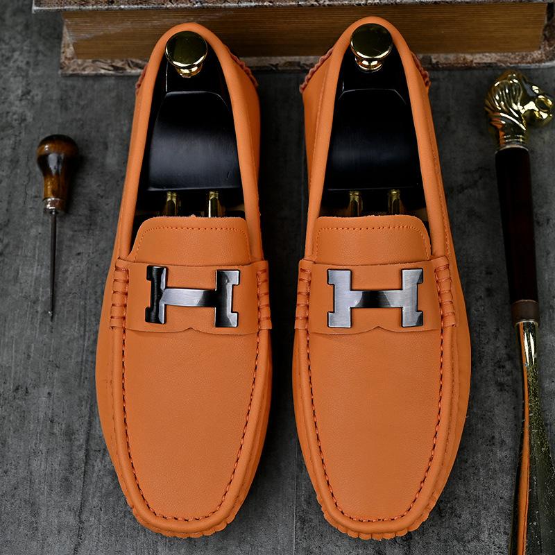 Summer Amazon Large Size Hot-selling Versatile Casual Doudou Men's Leather Shoes British Outdoor Four-season Leather Shoes