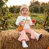 Baby Mädchen Halloween Kürbis Stickerei Pullover Rundhals Langarm Sweatshirt mit Elastischer Taille Schlaghosen Set