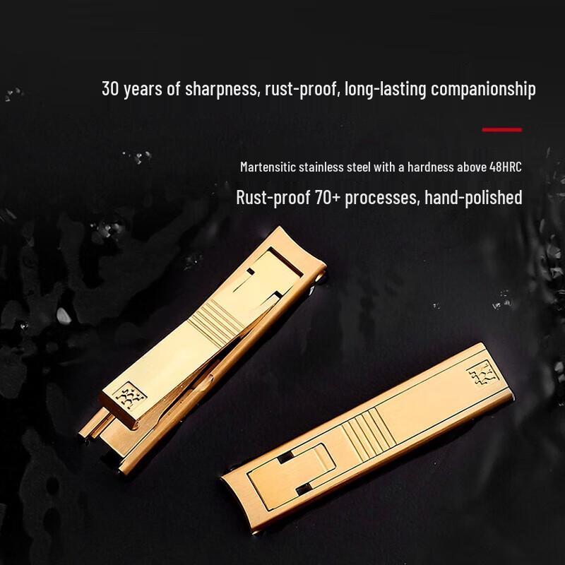 ZWILLING Ultra-Thin Gold-Plated Stainless Steel Nail Clipper with Leather Case