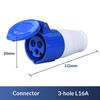 Easy Install 220V 16A 3 Pin Industrial Waterproof Plug Socket Durable Power Connector for Caravan Trailer Motorhome