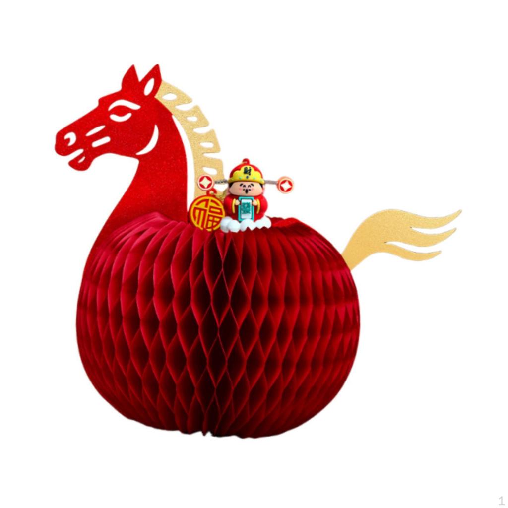 Chinese Year Horse Honeycomb Centerpiece Spring Festival Table Decoration Sturdy Topper