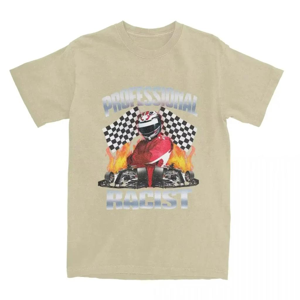 Professional Certified Racist Racing Meme T-Shirt Summer Cotton Casual Harajuku Retro Style Crew Neck Unisex Oversized Loose Top