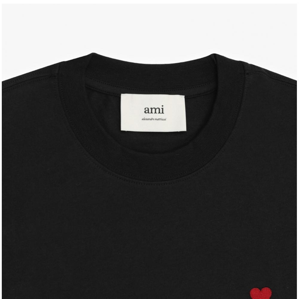 Ami Bfuts035 724 001 Ami De Coeur Small Heart Logo Public Short Sleeve Tee
