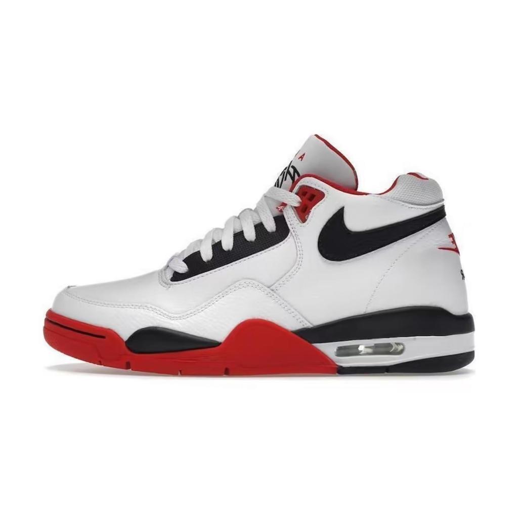 Nike Flight Legacy Cushioning Slip Resistant Abrasion Resistant Rebound Mid top Vintage Basketball Shoes Unisex BQ4212-100(Team767-)