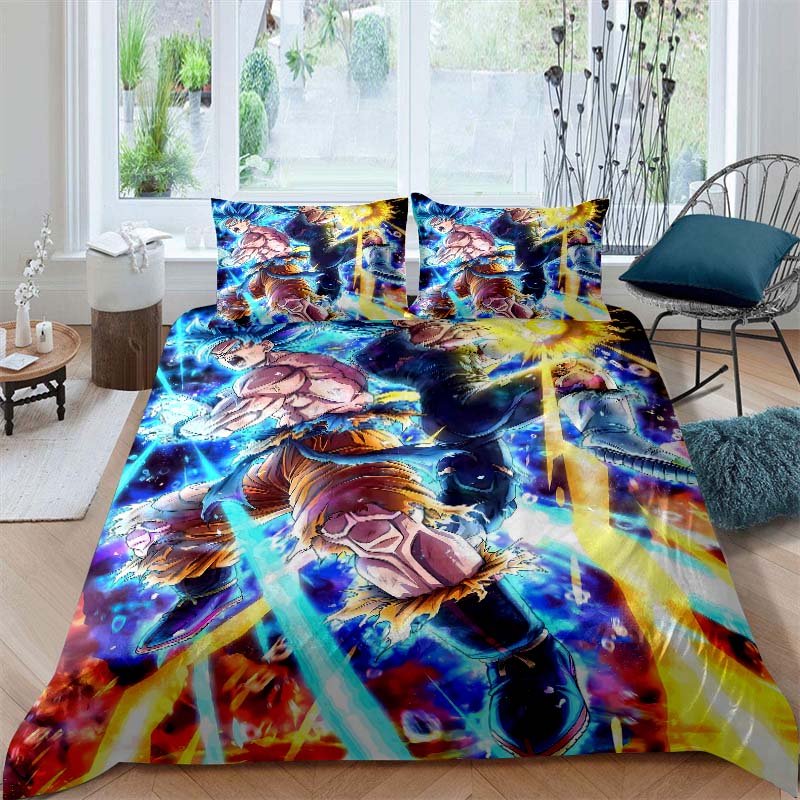 2026 New Dragon Ball Duvet Cover and Pillowcase Bedding Set—Available for Single, Double, Queen, and King-Size Beds.