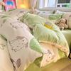 Sleep Grid 12868 Cotton Printed Four Piece Set