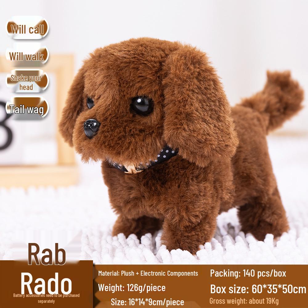 Плюшевая электрическая игрушечная собака - Идущий и лающий электронный щенок для детей