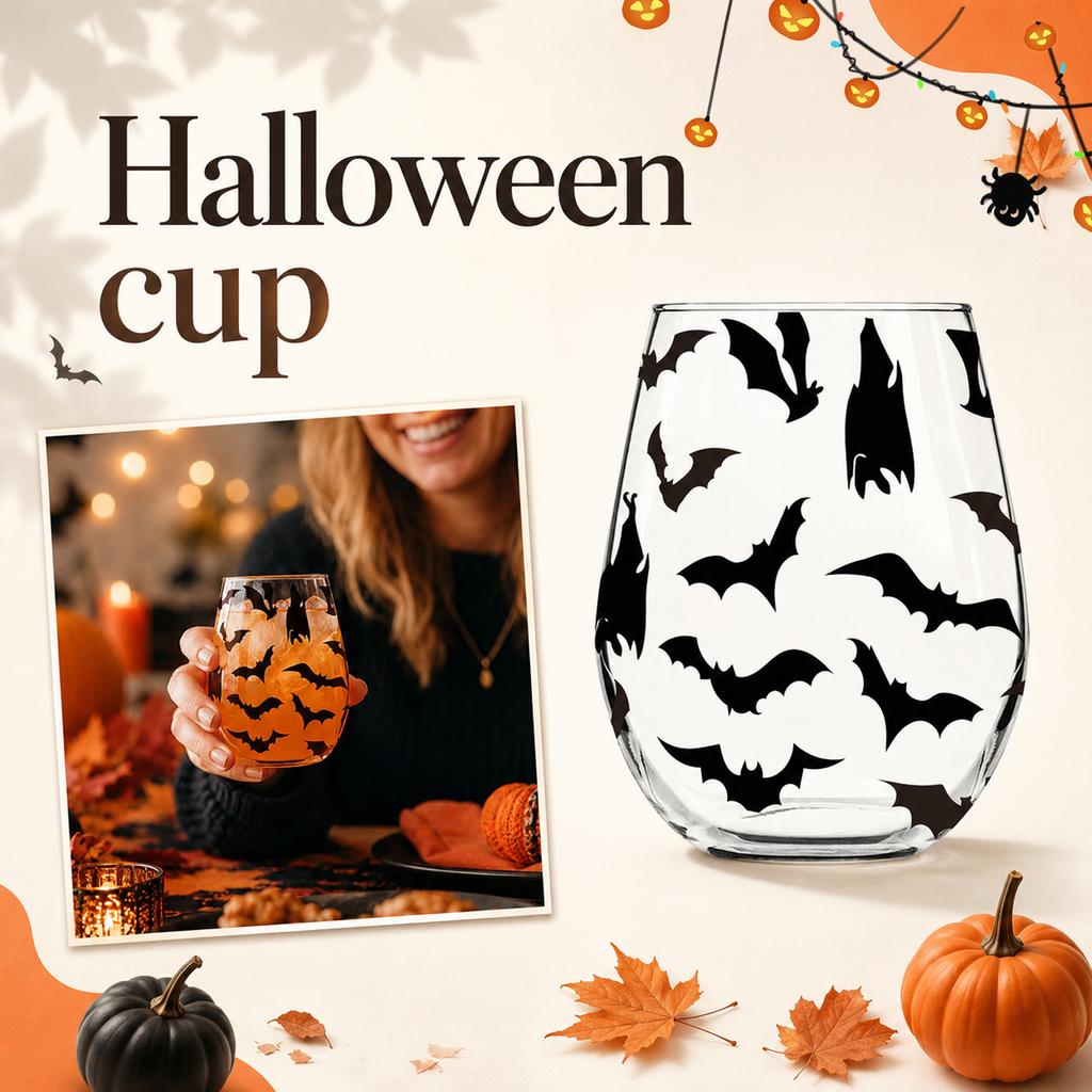 Bicchiere in Vetro Forma Halloween 2D 15 oz per Bevande da Festa