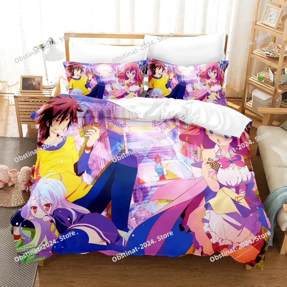 Neues Spiel No Game No Life Sora und Shiro Bettwäsche-Set Einzelbett Twin Full Queen King Size Bettwäsche-Set für Erwachsene Kinder Schlafzimmer Bettbezug-Sets