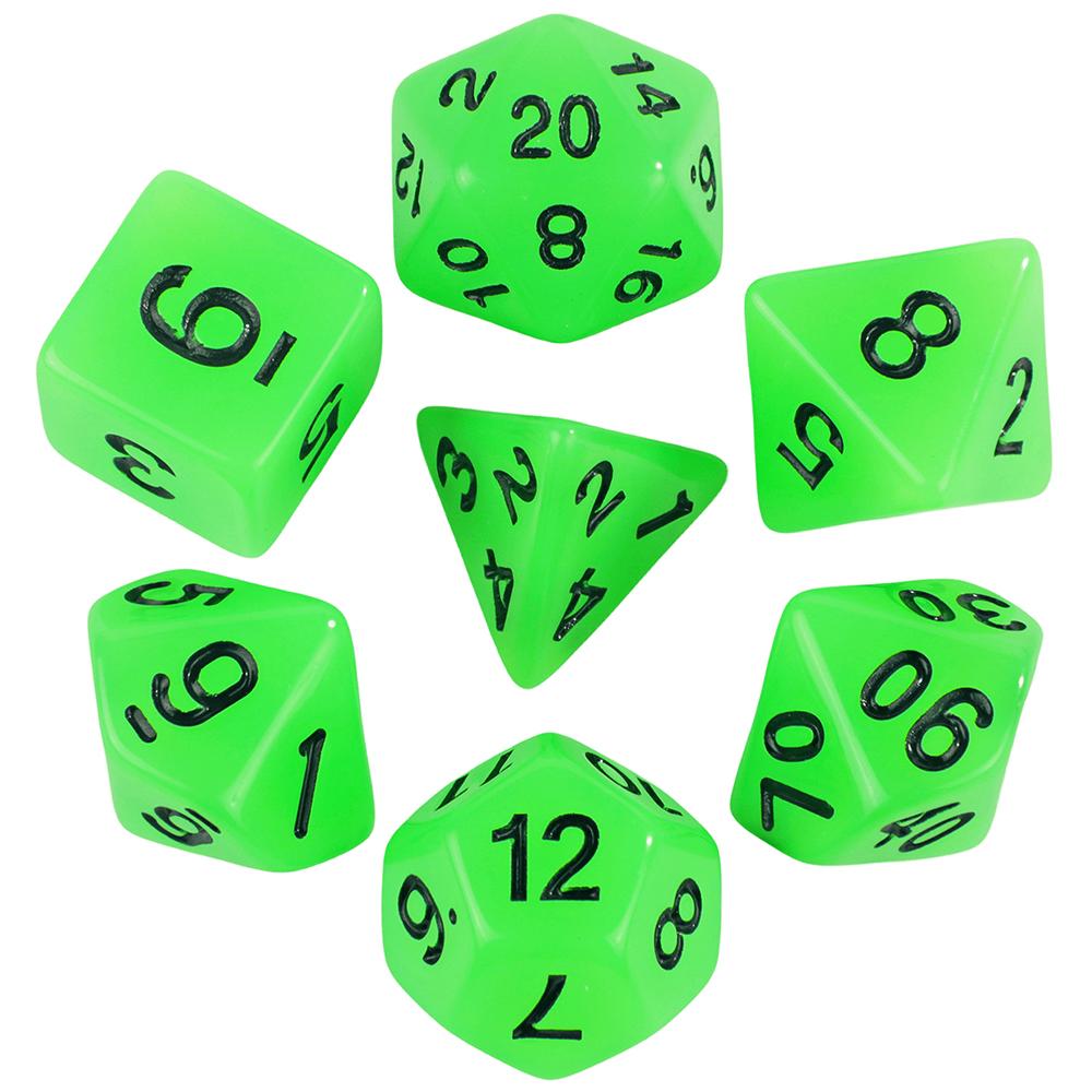 Glowing In The Dark Polyhedral Digital Dice Kit Multi-Color for Boardgame As Gift Entertainment 7 Dice D4 D6 D8 D10 D12 D20