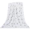 FRAMICS Christmas Throw Blanket, Soft White Winter Fleece Blanket Throw, Silver Snowflake Warm Fuzzy Flannel Blanket for Couch Sofa Decorative