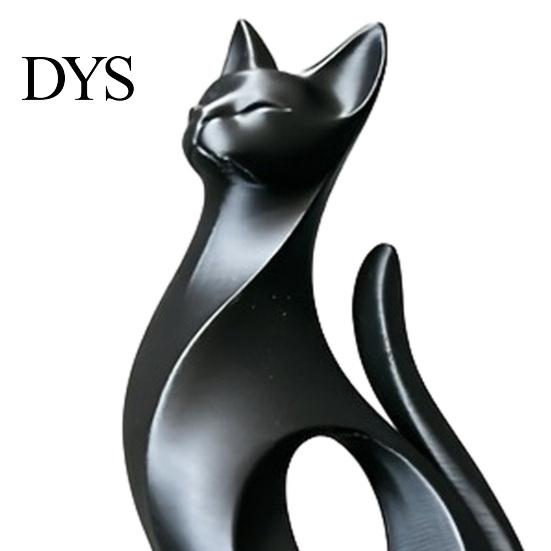 Desk Decorative Cat Figure 3D Printed Figurine, Modern Geometric Sculpture, Minimalist Art Burr-free Ornament Decor for Entryway Shelf, Lover