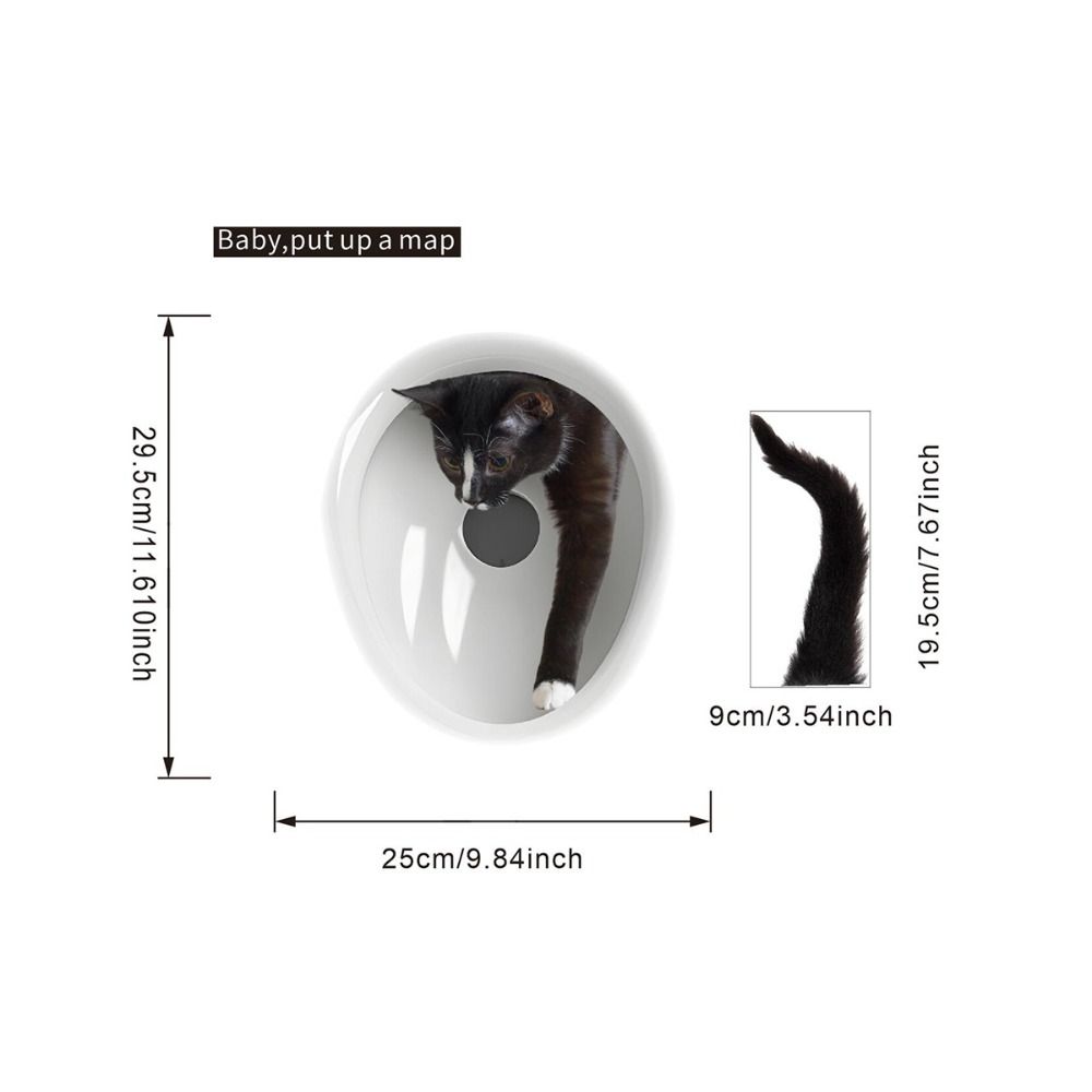 Creative Funny Cat 3D Toilet Lid Stickers Removable Self-Adhesive WC Sticker Clear Waterproof Toilet Seat Decals
