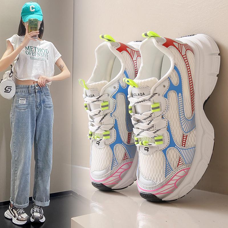 Height Increasing Chunky Sneakers Women Platform Shoes New Breathable Sports Shoes 2024 Simple Fashion Women's Casual Shoes
