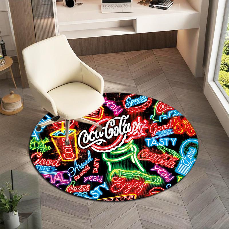 Christmas Gift Halloween Theme Bear Truck Coca Cola Round Carpet Soft Home Decoration Corridor Table and Chair Anti Slip Outdoor Floor Mat Carpet H14