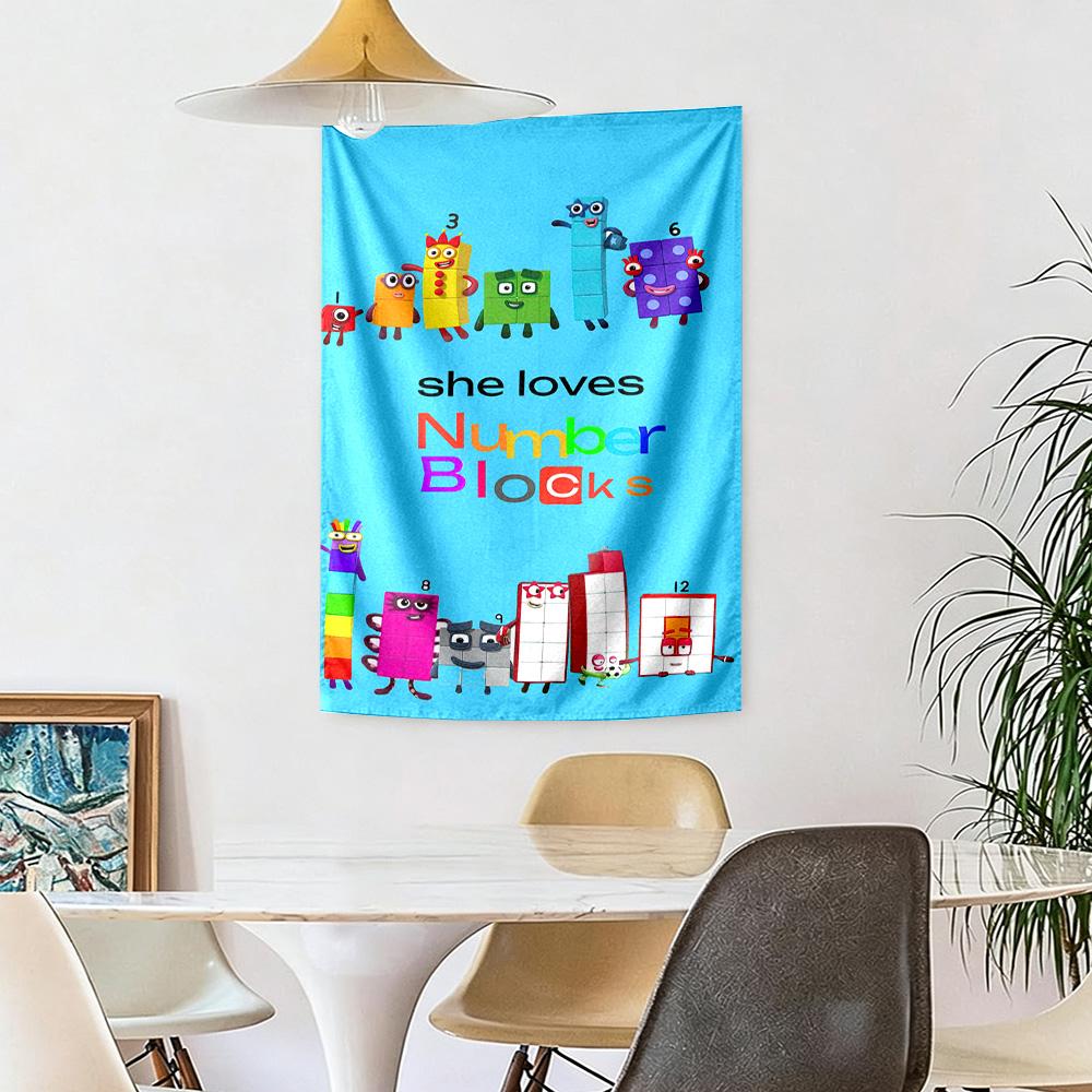Numberblocks Wall Decor Tapestry Art For Pet Memorial Birthdaywedding Party Backdrop Family Gift