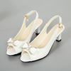 Summer Sandals Women's Bow New Mid Heel Shoes Shallow Fashion Shoes