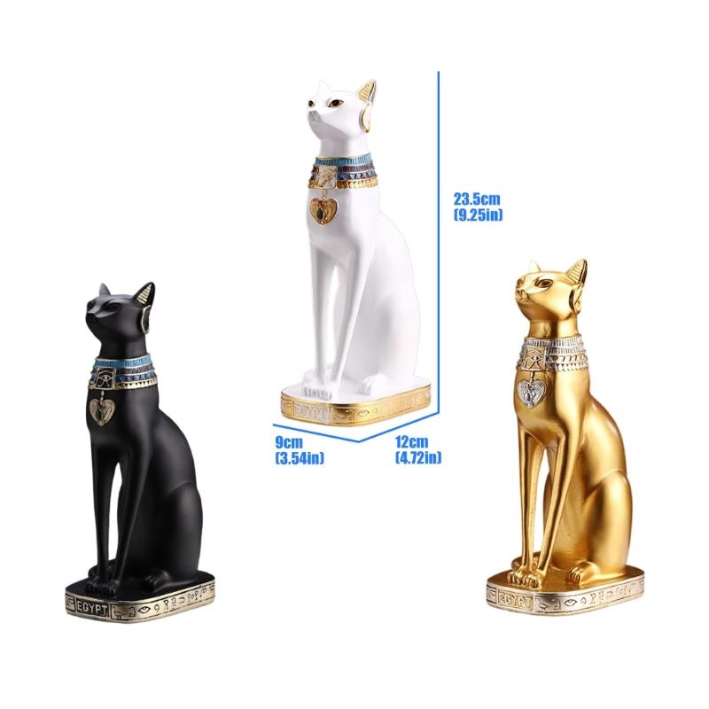 Figura de gatito del Antiguo Egipto de 9.25" Estatua de la Diosa Gato Egipcia Bastet Figuras Coleccionables Escultura de Bastet Adorno Decoración del Hogar