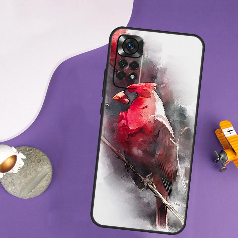 

Cardinal Red Bird Case For Xiaomi Redmi Note 13 Pro 14 12 9 10 11 Pro 10S 11S 12S Redmi 10C 13C 14C 12C Cover Redmi Note 12S
