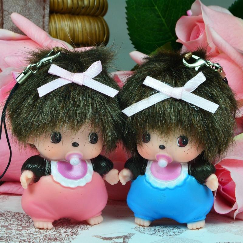 Cute Monchhichi Keychain Cartoon Monkiki Keyring Anime Figure Keychains Bag Pendant Kawaii Monchichi Toy Gifts for Carry Mini Lightweight Portable