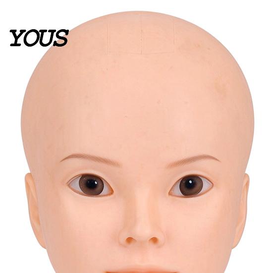 Wig Styling Display Stand Bald Mannequin Head, Male/Female Hair Model, Professional Cosmetology Head Large Circumference Model for Making, Hat Glasses