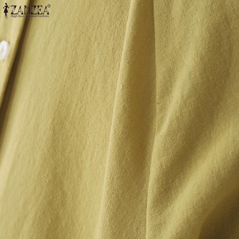 ZANZEA Women Casual Round Neck Solid Color Short Sleeve Cotton T-Shirts