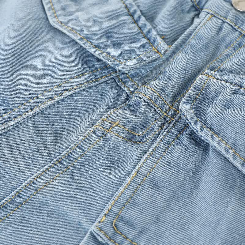 Montagut Girls' Denim Pleated Short Skirt