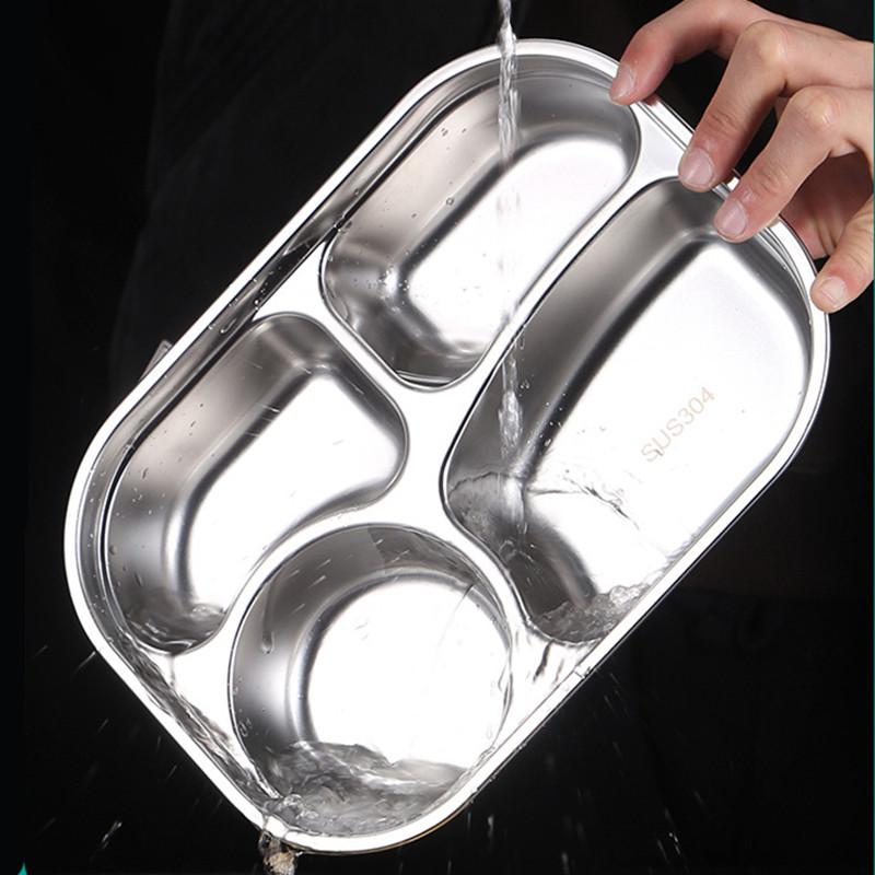 304 Stainless Steel Bento Meal Lunch Box for Kids 2/3/4 Compartment Children Healthy Food Container School Canteen Tableware
