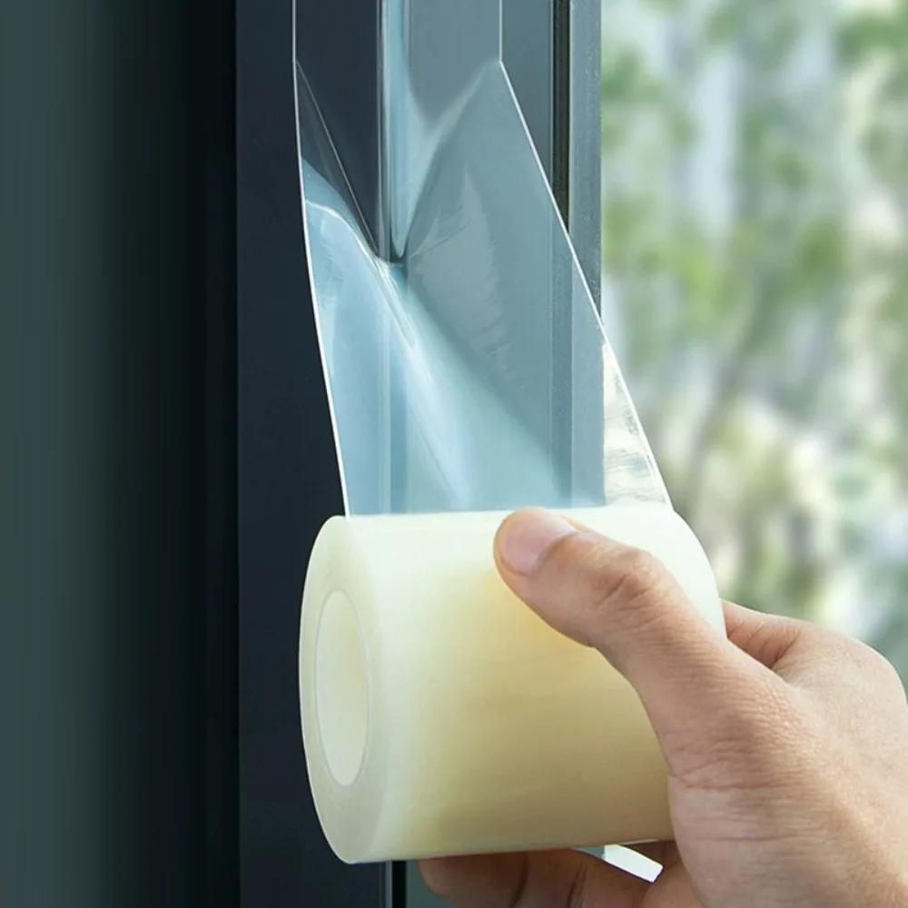 

New Windproof Window Sealing Tape Self Adhesive 5m 10m 20m Weather Stripping No Residue Air Conditioner Sealing Sealing Film 5cm x 5m прозрачный