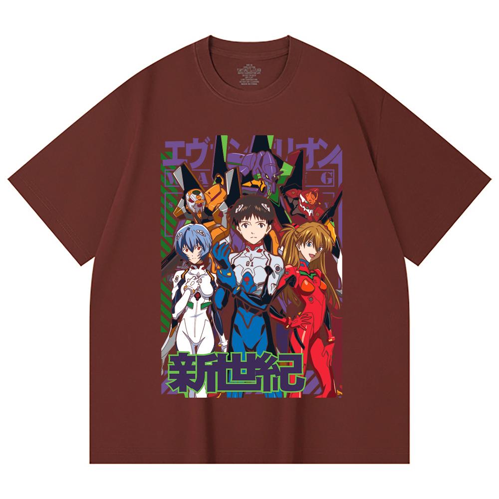 230 Gsm 100% Cotton Evangelion V11 Print Unisex Heavy Cotton T Shirt