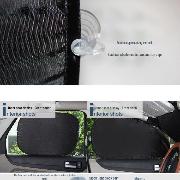 6-Piece Car Sunshade Set: Silver Coated Heat Insulation for Windshield, Side, & Rear Windows