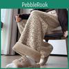 Coffee Leopard Print Knitted Wide Leg Pants Women Mink Fleece Warm Winter Doublesided Fleece Winter Pants Lazy Hanging Feeling